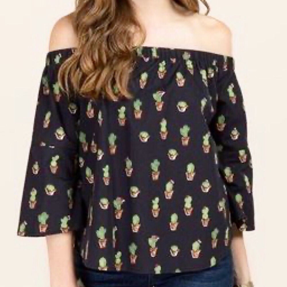Blue Rain Off The Shoulder Black Cactus To…